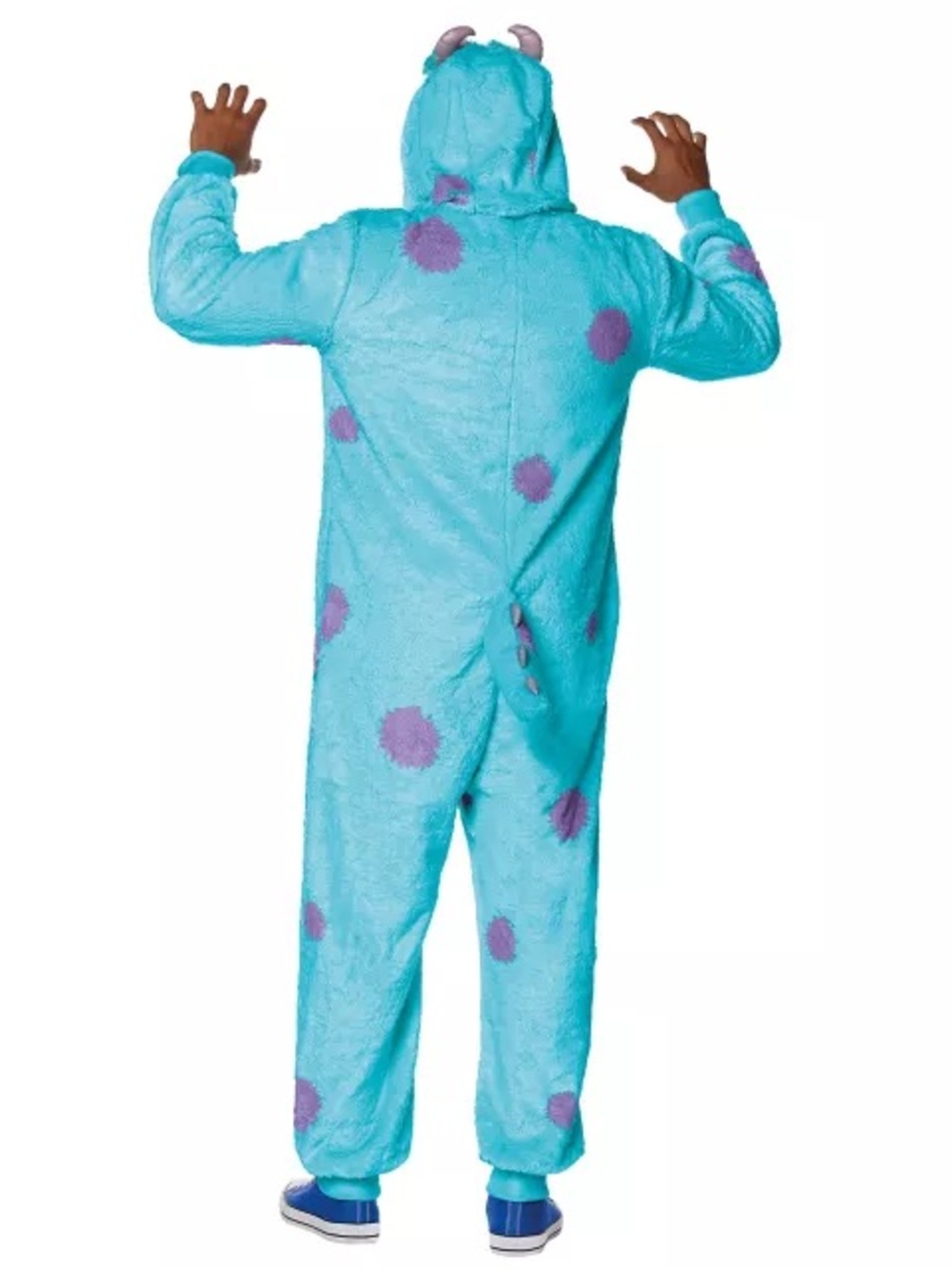 Sulley Monster Blue Fleece Onesie Costume with Purple Spots - Picture 2 of 4